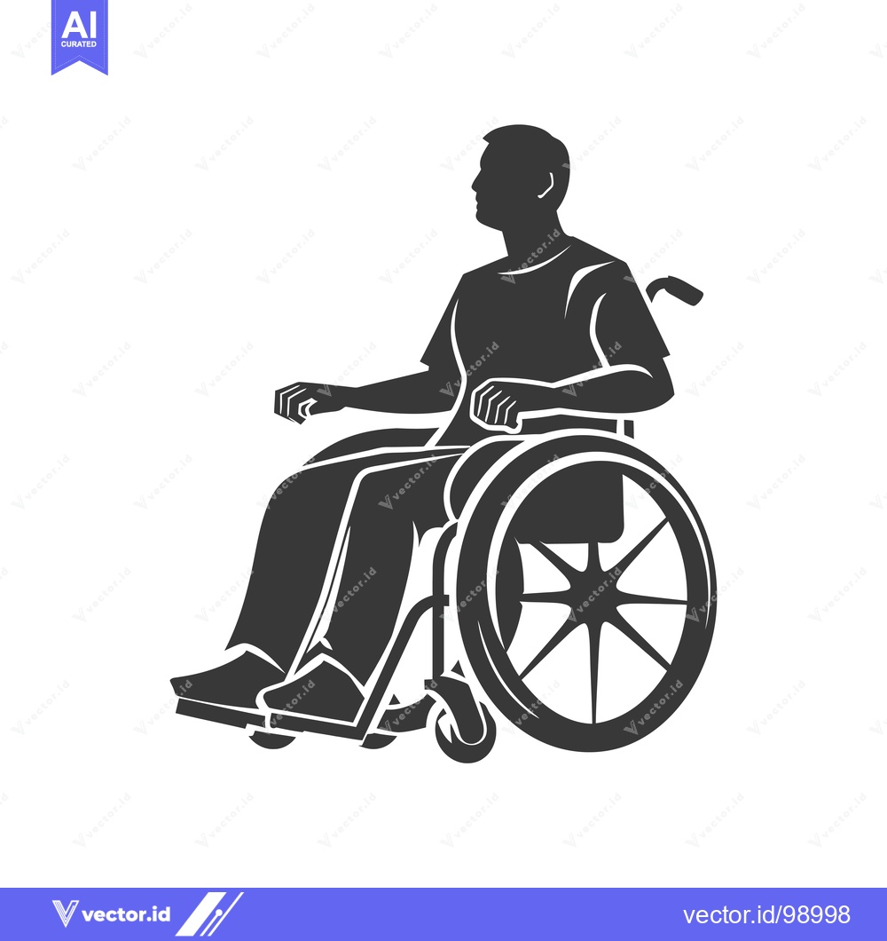 Premium Vector of Silhouette of a Person Sitting in a Wheelchair