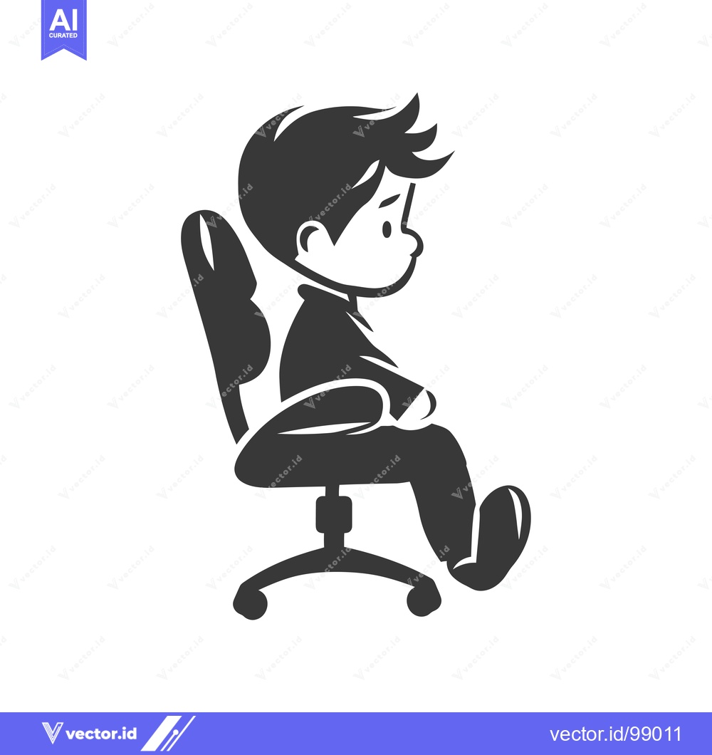 Premium Vector dari Silhouette of a Person Sitting on an Office Chair