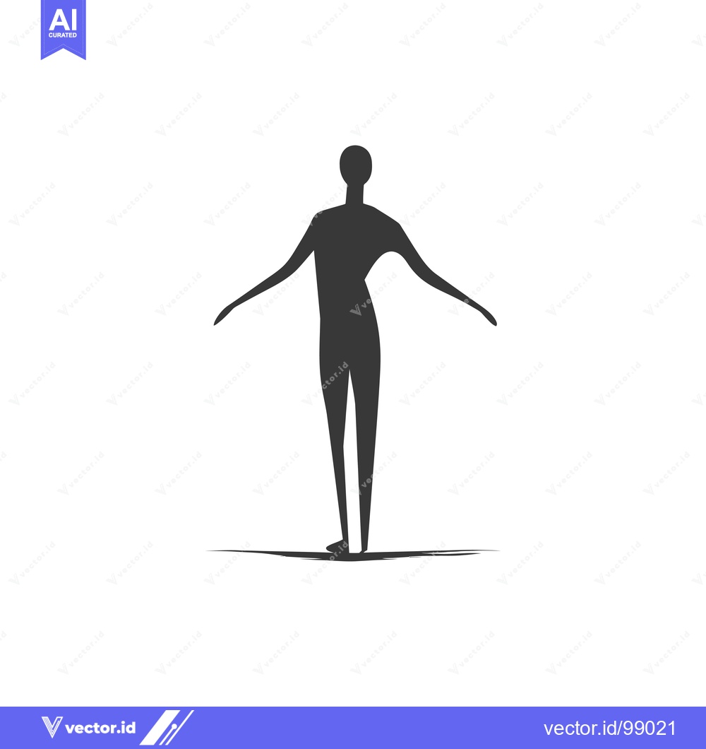Premium Vector dari Silhouette of a Person Standing with Arms Outstretched