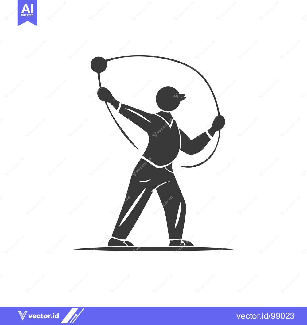 Premium Vector dari Silhouette of a Person Swinging a Weight