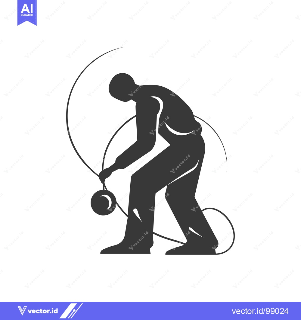 Premium Vector of Silhouette of a person swinging a weighted ball