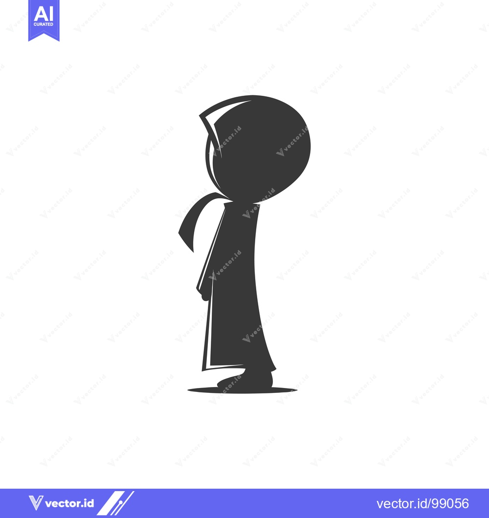 Premium Vector of Silhouette of a Person Wearing a Hood and Robe
