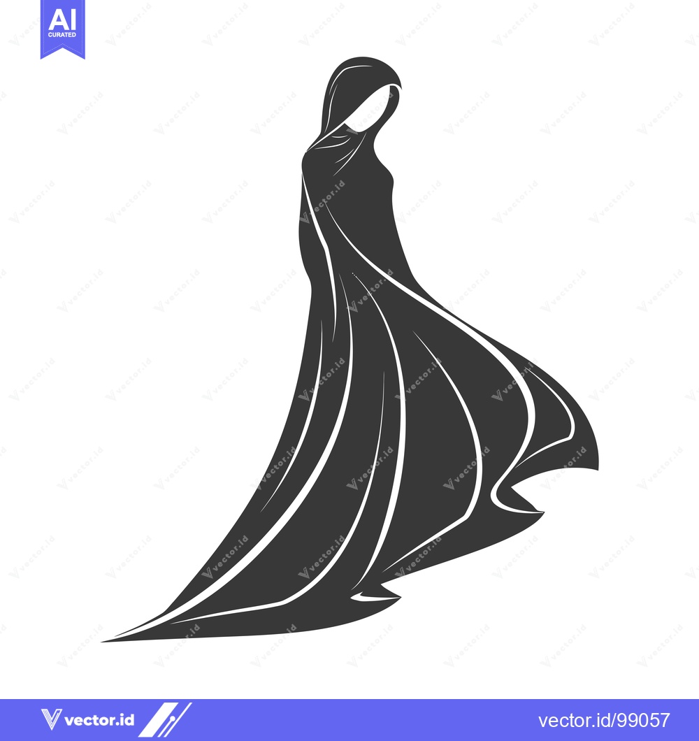 Premium Vector of Silhouette of a Person Wearing a Hooded Cloak
