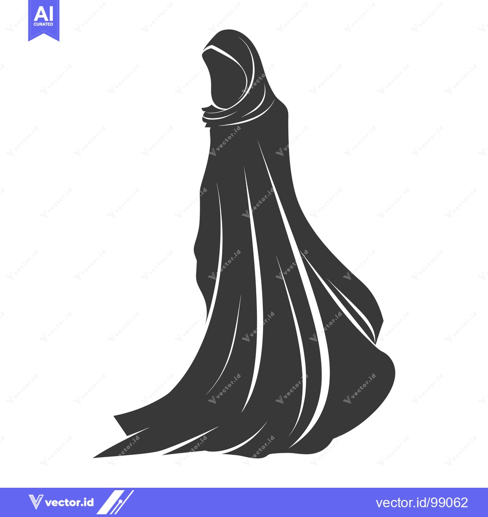 Premium Vector dari Silhouette of a Person Wearing a Long Cloak with a Hood