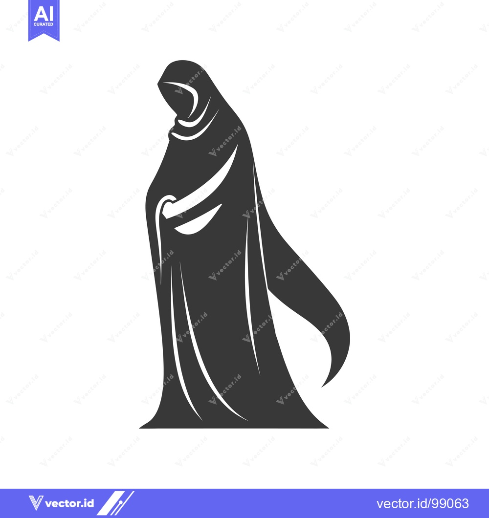Premium Vector dari Silhouette of a Person Wearing a Long, Flowing Cloak