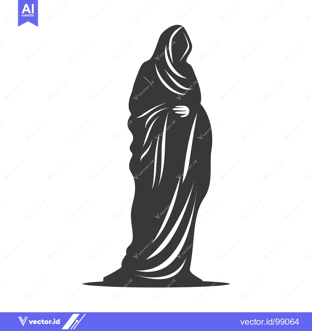 Premium Vector of Silhouette of a Person Wearing a Long Hooded Robe