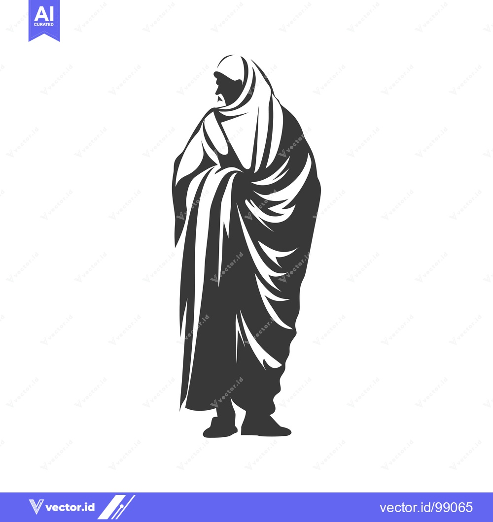 Premium Vector of Silhouette of a Person Wearing a Long Robe