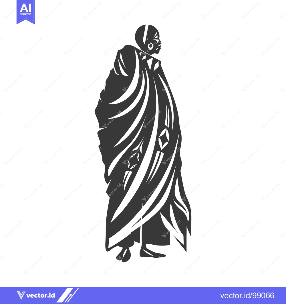 Premium Vector dari Silhouette of a Person Wearing a Long Robe and Large Earrings