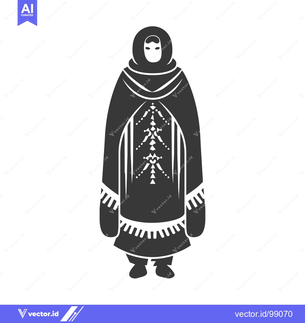 Premium Vector of Silhouette of a Person Wearing a Traditional Inuit Parka
