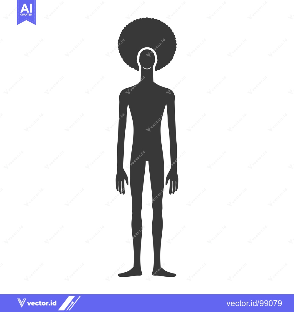 Premium Vector dari Silhouette of a Person with an Afro Hairstyle