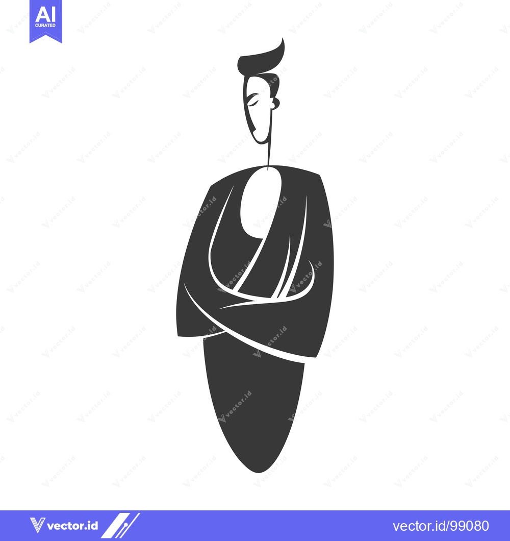 Premium Vector dari Silhouette of a Person with Arms Crossed in a Simple Stylized Design