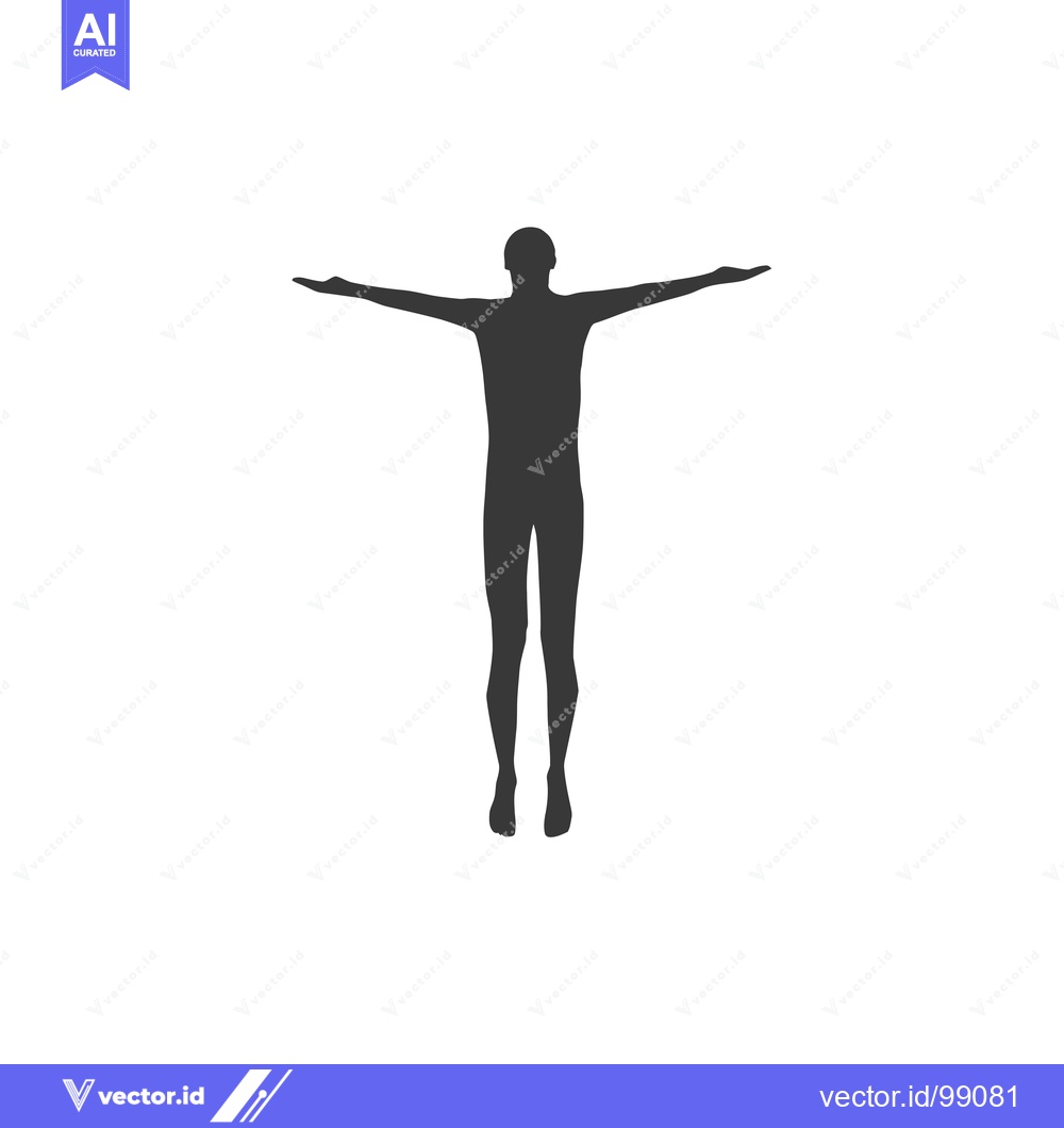 Premium Vector of Silhouette of a person with arms outstretched