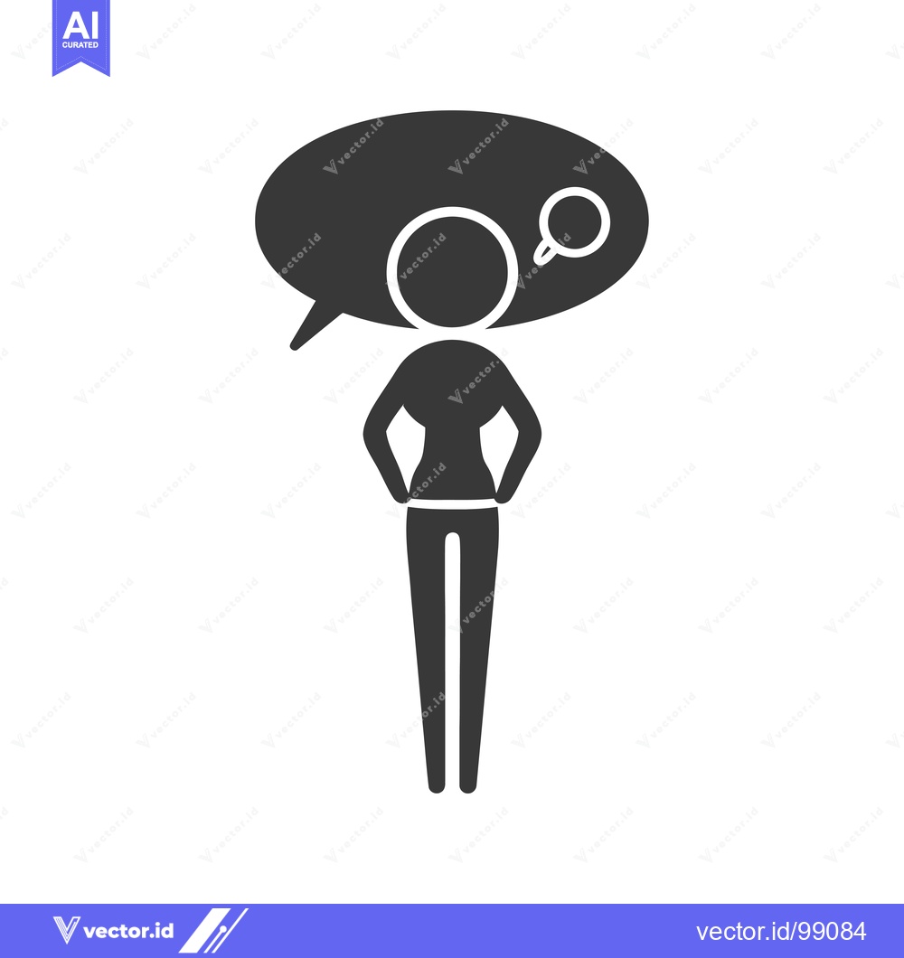 Premium Vector dari Silhouette of a person with a speech bubble containing a magnifying gl