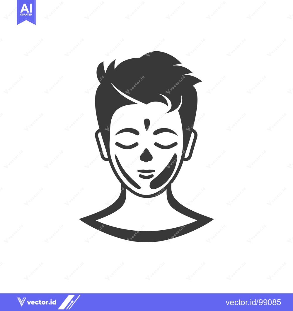Premium Vector dari Silhouette of a Person with Face Mask and Closed Eyes