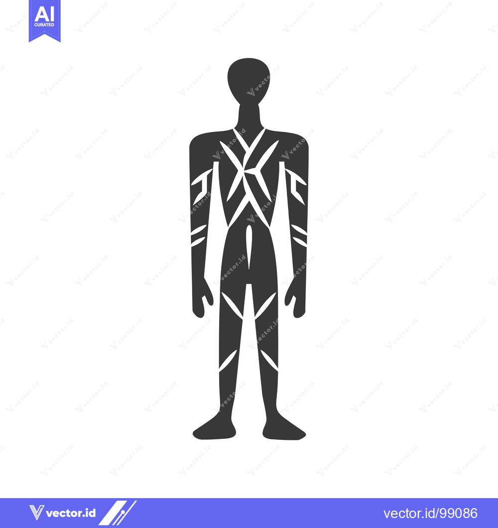 Premium Vector dari Silhouette of a Person with Geometric Patterns on Their Body
