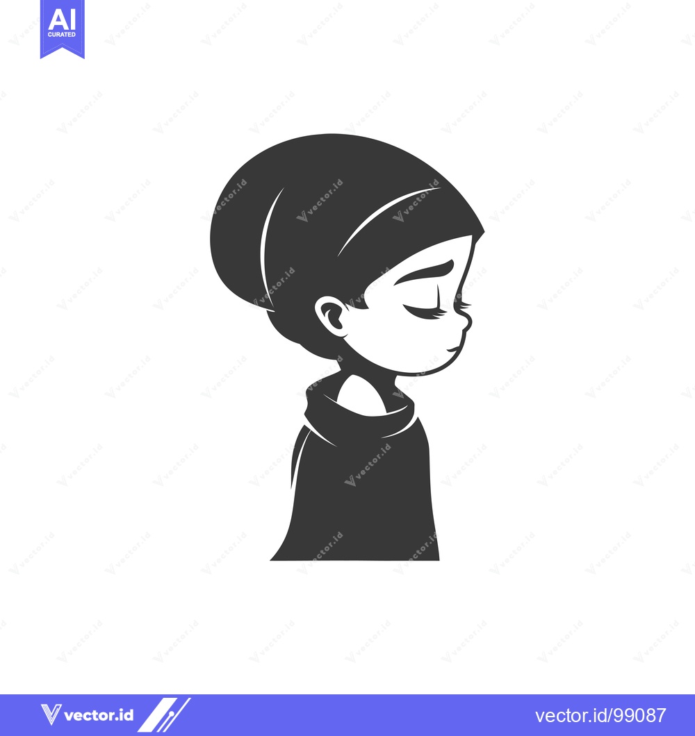 Premium Vector dari Silhouette of a Person with Head Down and Closed Eyes