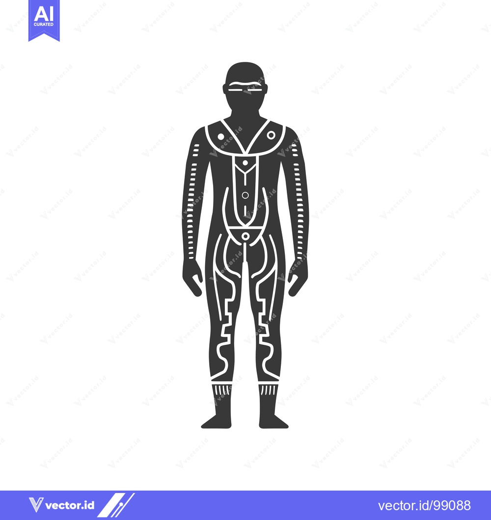 Premium Vector of Silhouette of a person with intricate body markings