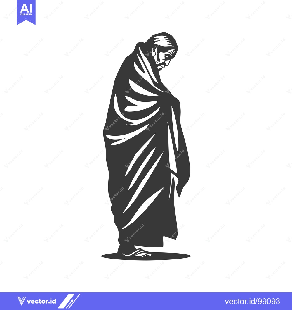 Premium Vector dari Silhouette of a Person Wrapped in a Blanket