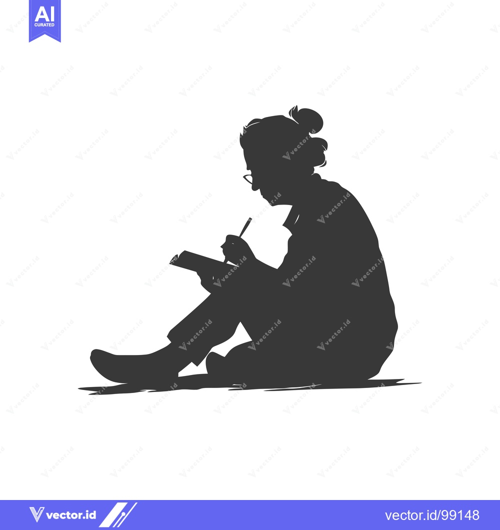Premium Vector of Silhouette of a Person Writing in a Notebook