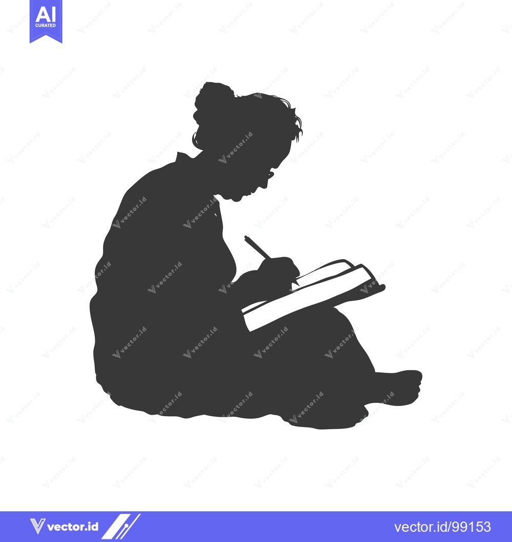 Premium Vector of Silhouette of a Person Writing in a Notebook