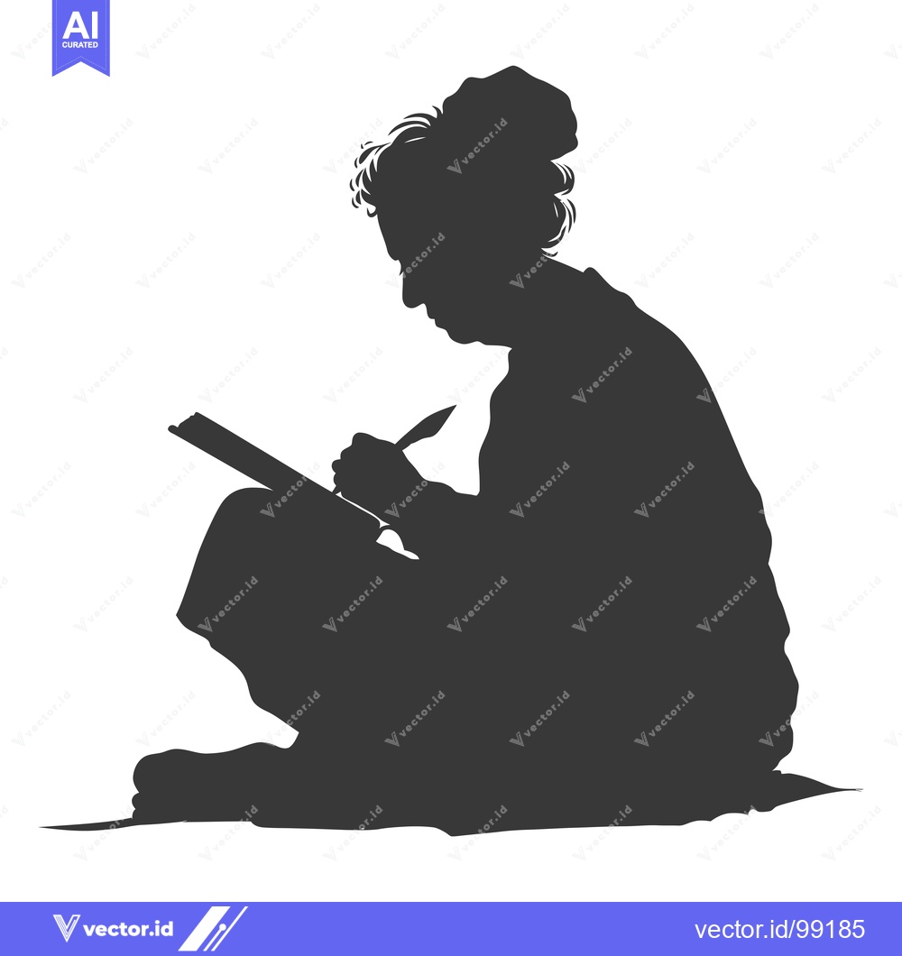 Premium Vector dari Silhouette of a Person Writing on a Surface