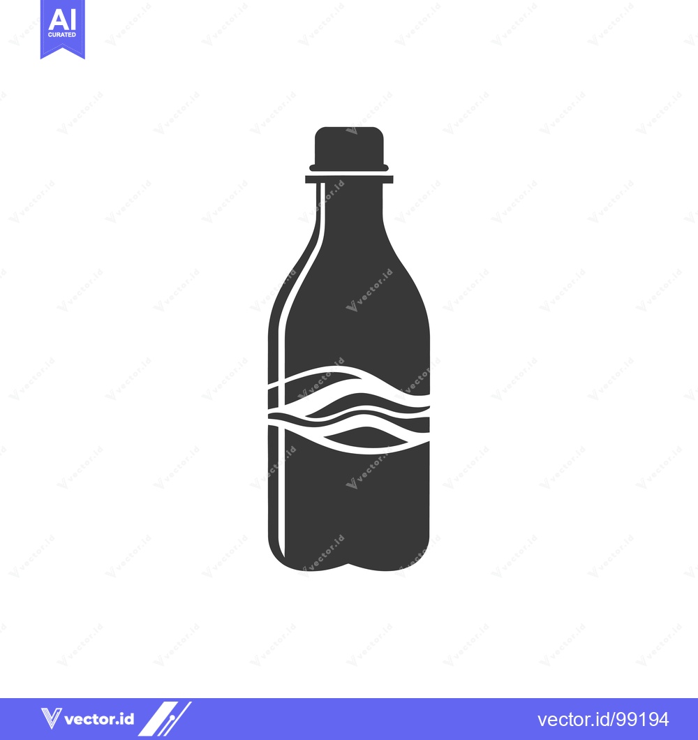 Premium Vector of Silhouette of a Plastic Bottle Filled with Water