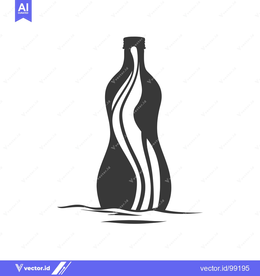 Premium Vector of Silhouette of a plastic bottle submerged in water