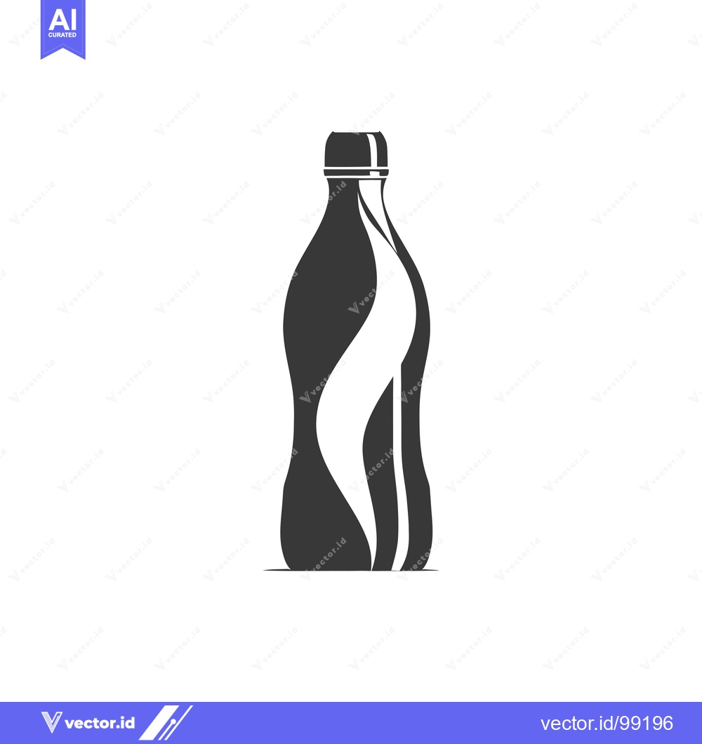 Premium Vector dari Silhouette of a Plastic Bottle with a Wavy Design