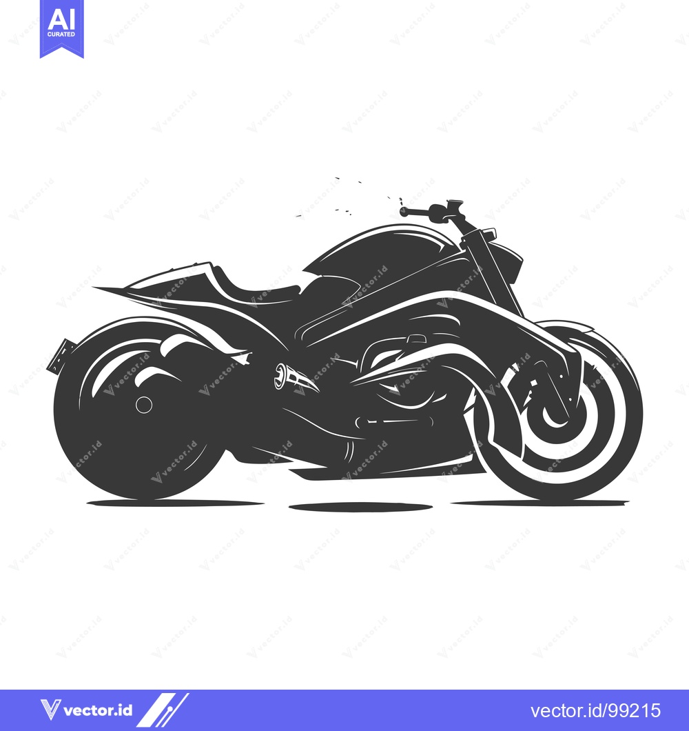 Premium Vector dari Silhouette of a Powerful Custom Motorcycle