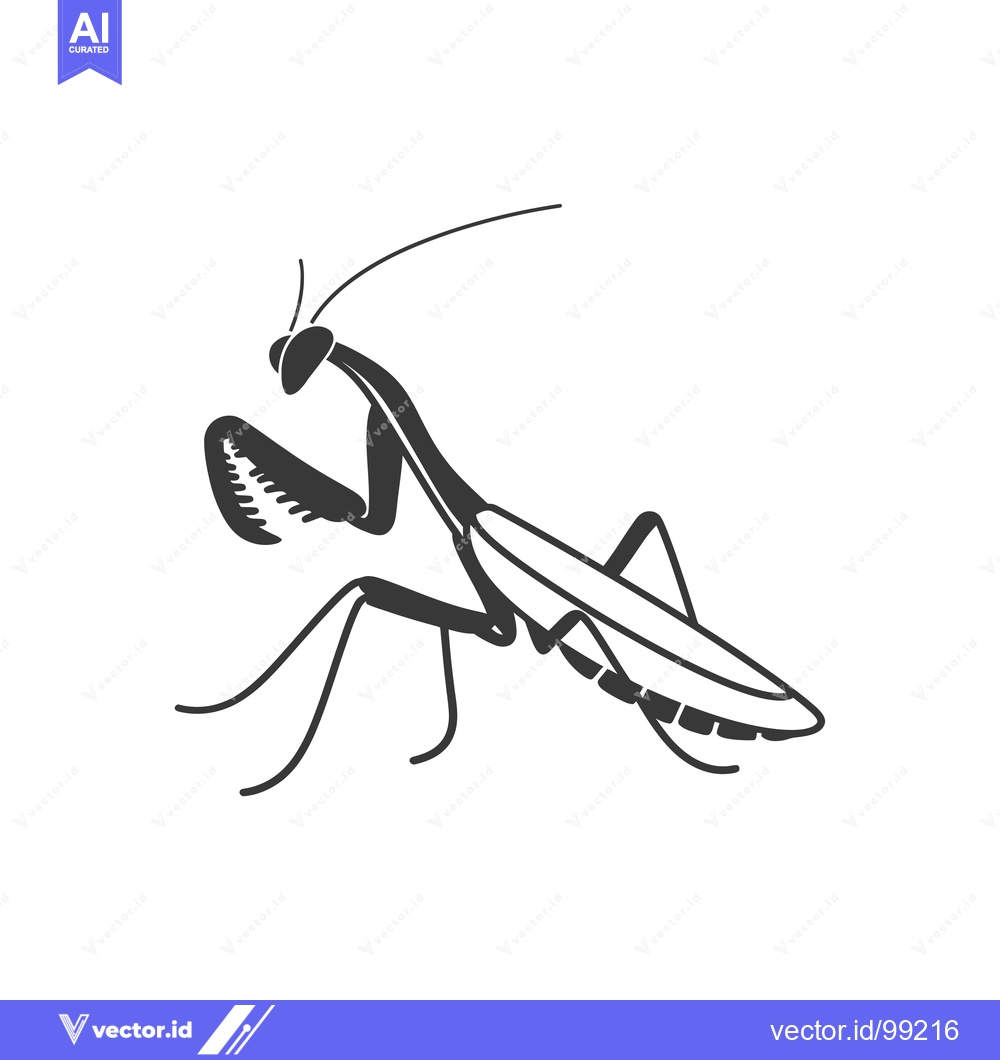 Premium Vector dari Silhouette of a Praying Mantis in a Defiant Pose