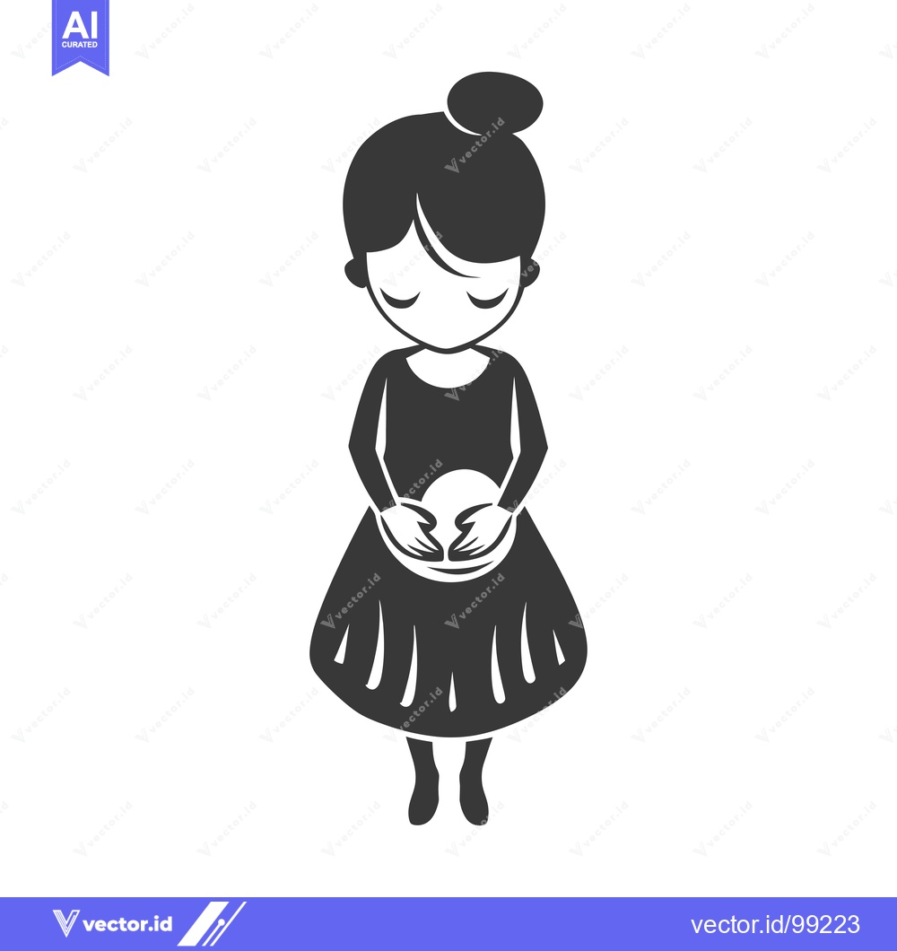 Premium Vector of Silhouette of a pregnant woman with her hands on her belly