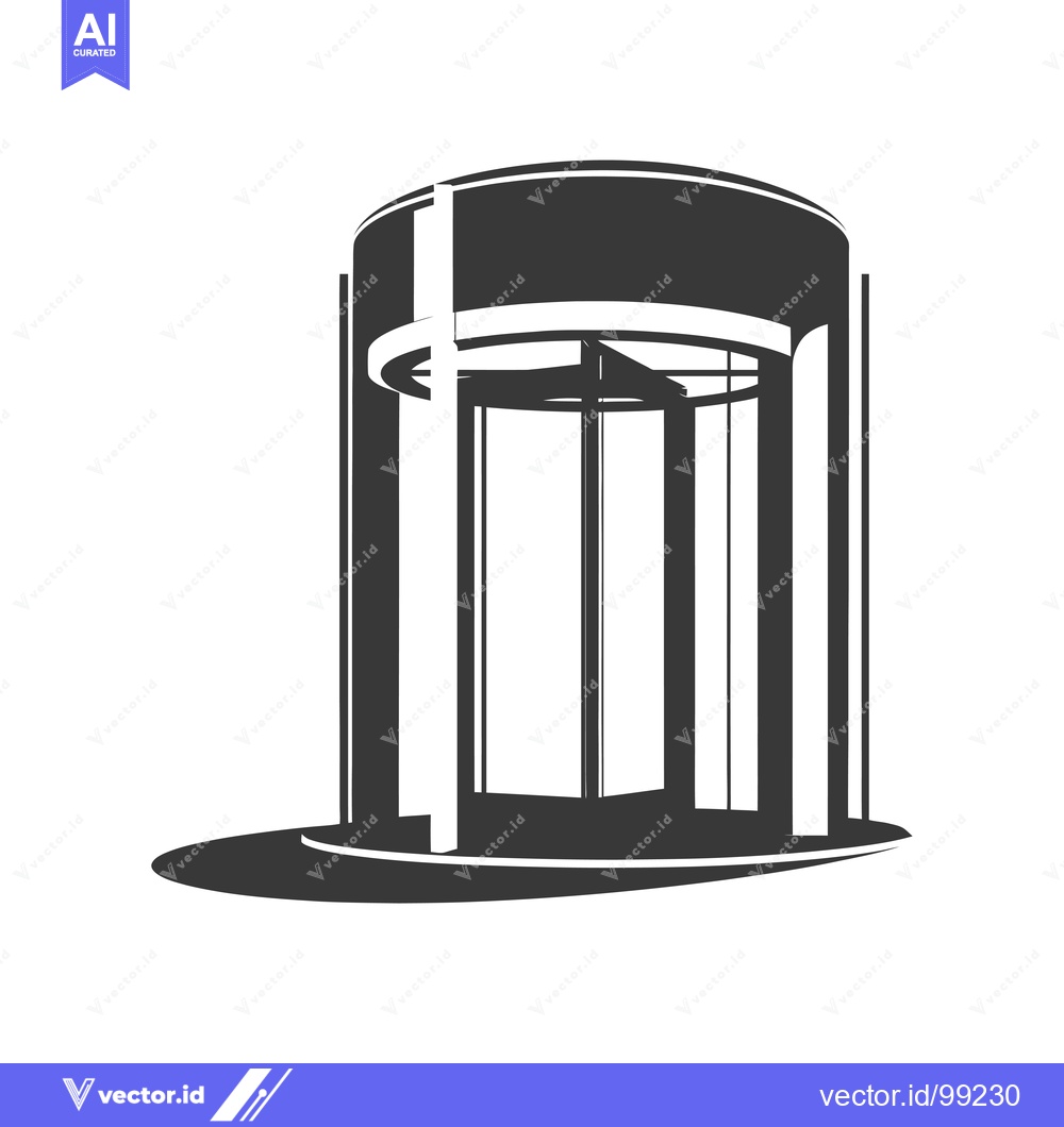 Premium Vector of Silhouette of a Revolving Door Entrance