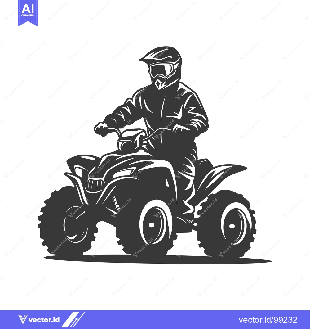 Premium Vector of Silhouette of a Rider on an ATV