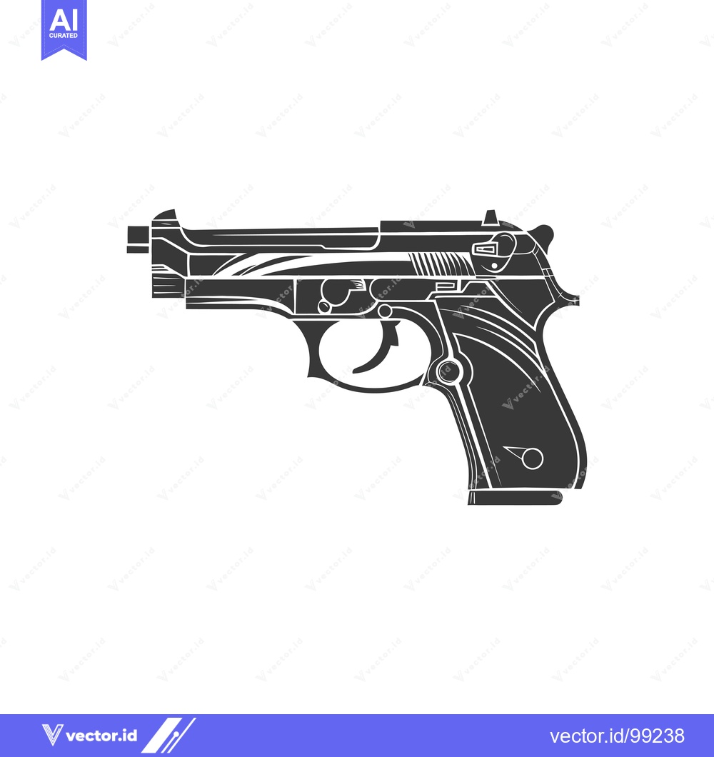 Premium Vector dari Silhouette of a Semi-Automatic Handgun