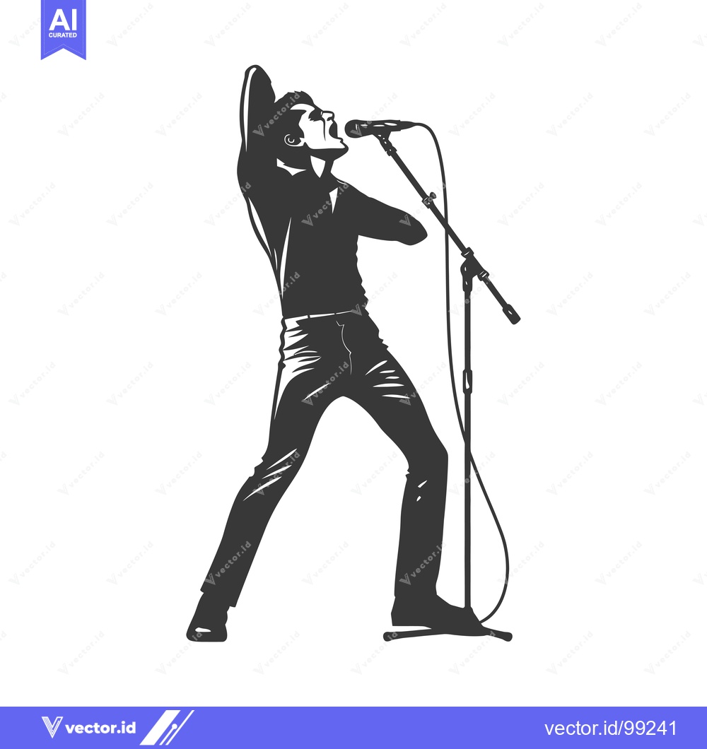 Premium Vector of Silhouette of a Singer Performing on Stage