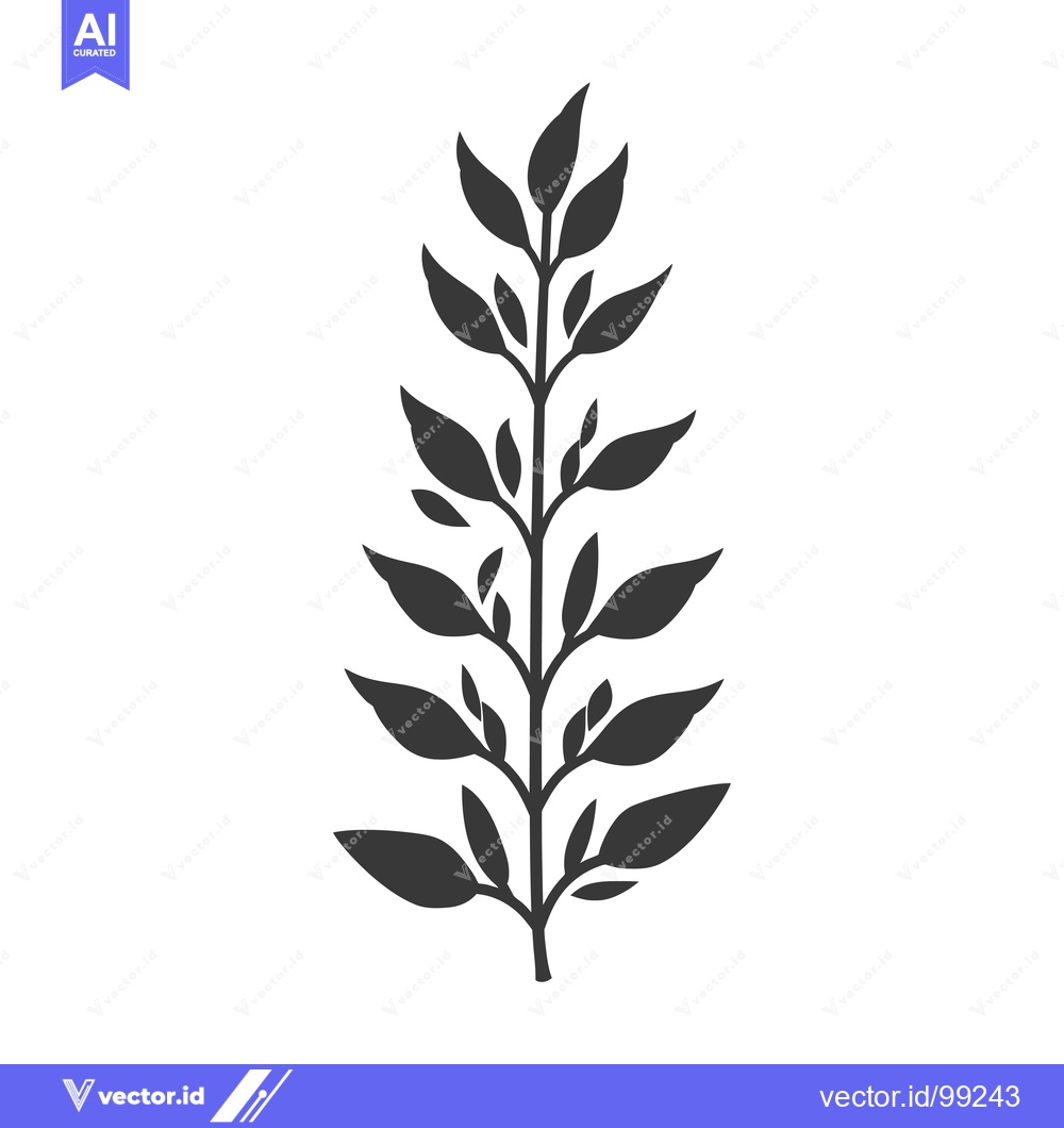 Premium Vector dari Silhouette of a Single Branch with Leaves