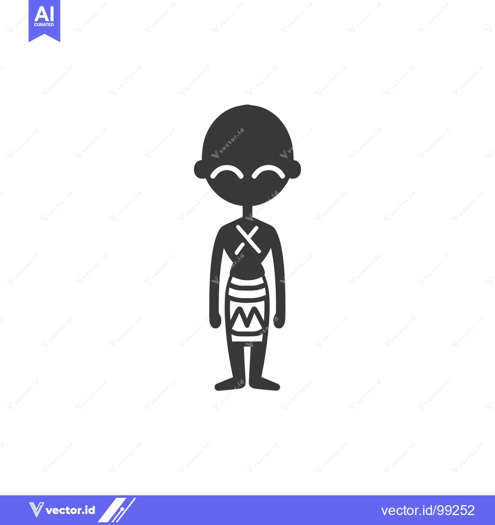 Premium Vector dari Silhouette of a smiling person in traditional clothing