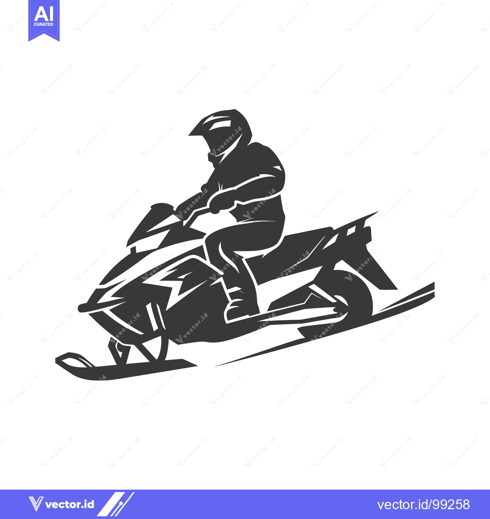 Premium Vector dari Silhouette of a Snowmobiler Riding Through the Snow
