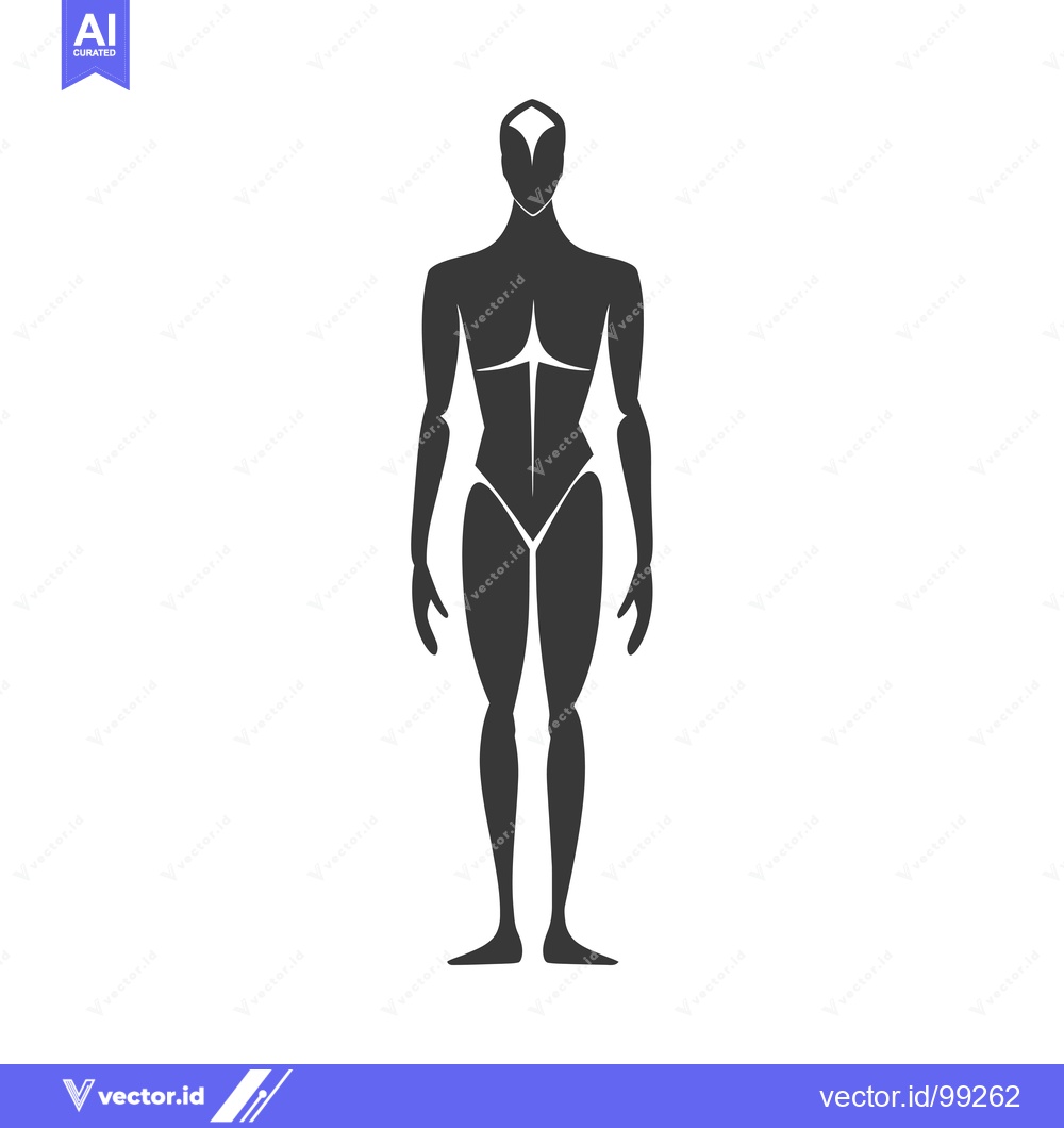 Premium Vector dari Silhouette of a Standing Human Figure