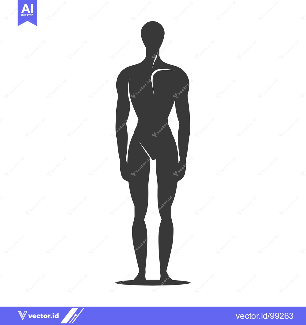 Premium Vector dari Silhouette of a Standing Human Figure