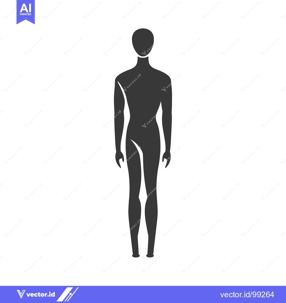 Premium Vector dari Silhouette of a Standing Human Figure