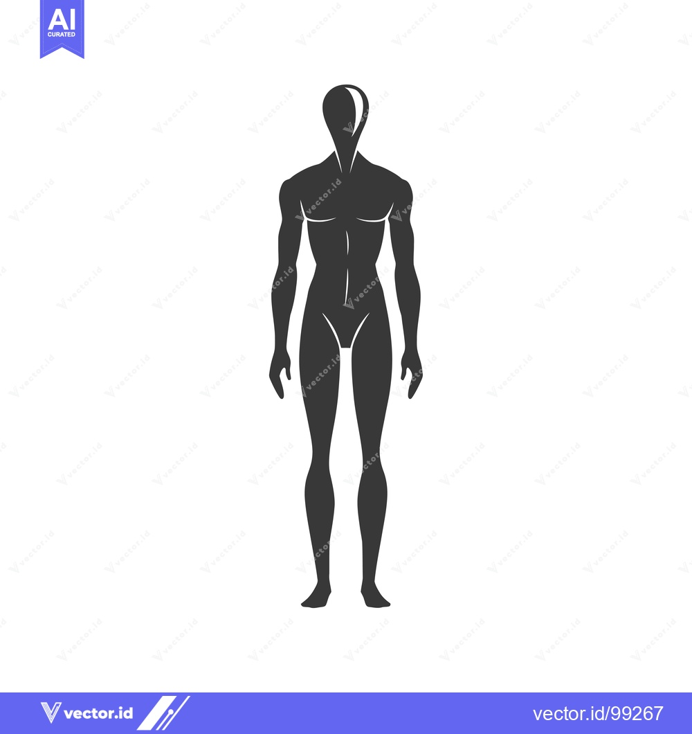 Premium Vector dari Silhouette of a standing male figure with no head