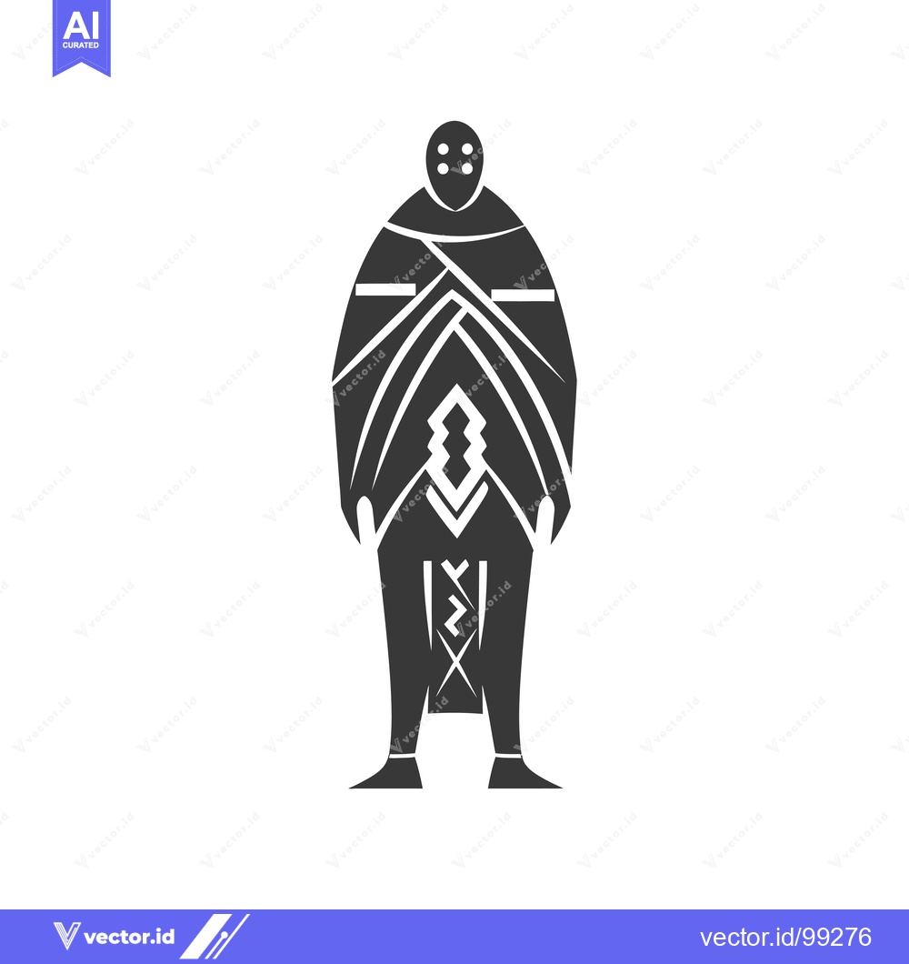 Premium Vector dari Silhouette of a stylized humanoid figure with geometric patterns