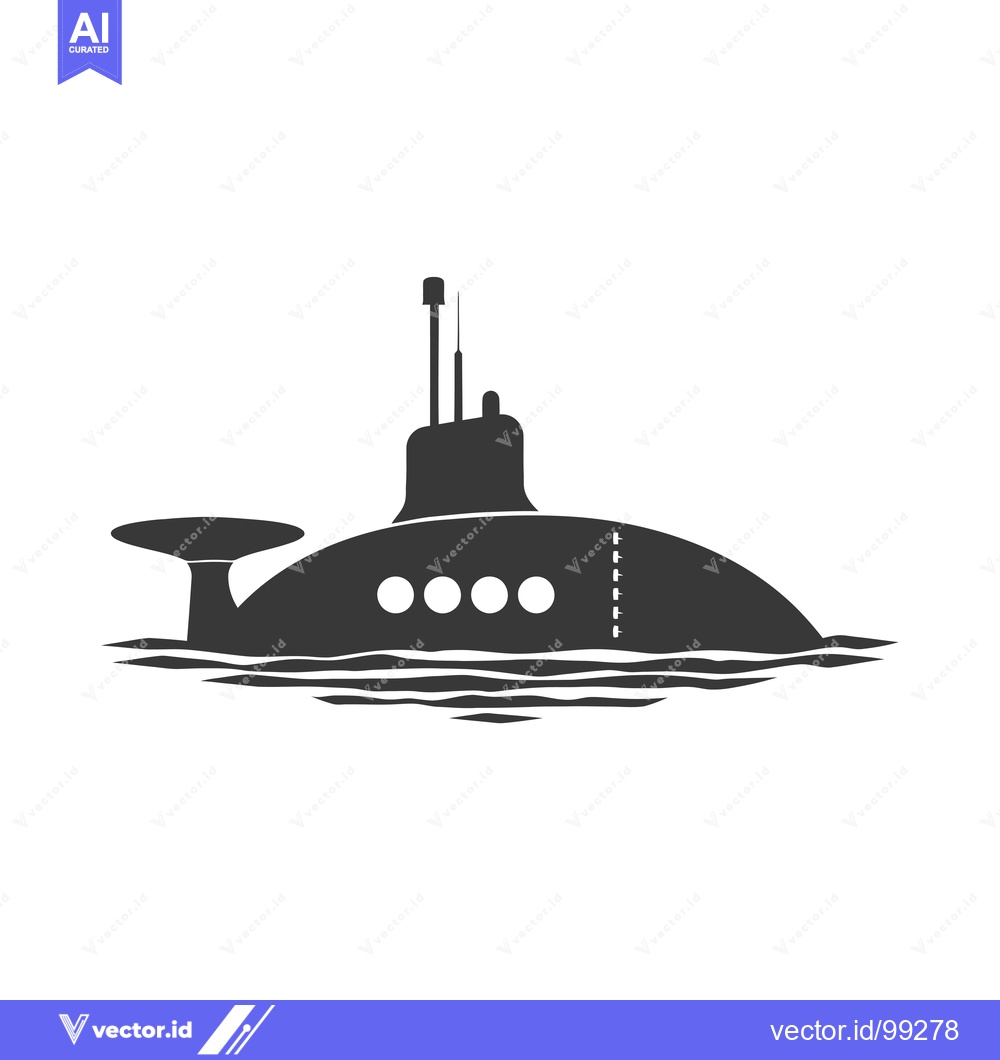 Premium Vector of Silhouette of a Submarine Submerged in Water