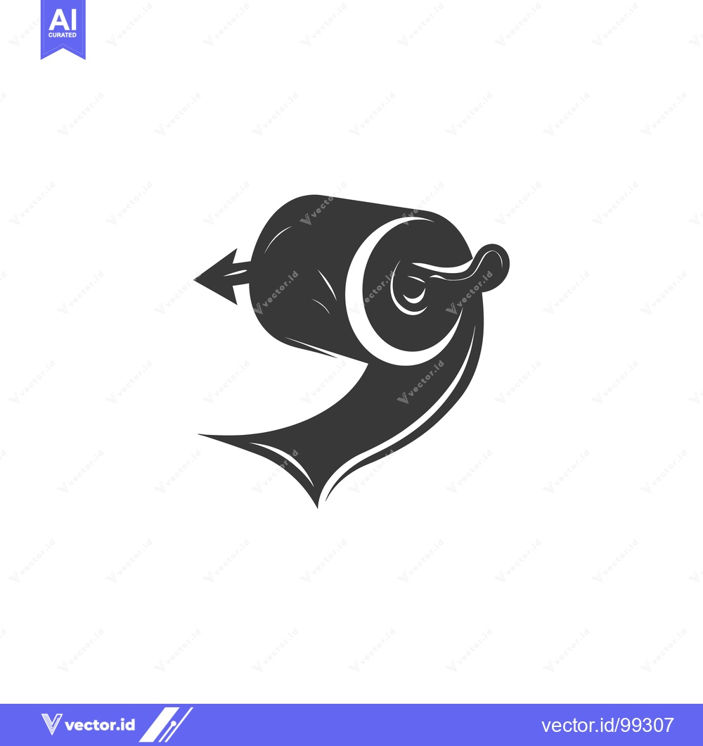Premium Vector dari Silhouette of a Toilet Paper Roll with a Handle