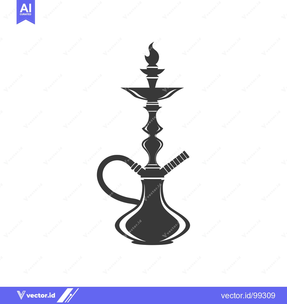 Premium Vector dari Silhouette of a traditional hookah with a flame