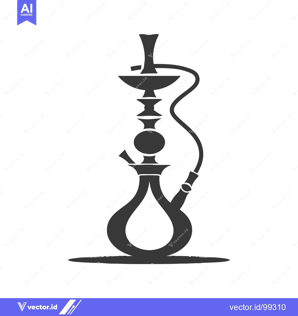 Premium Vector dari Silhouette of a Traditional Hookah with a Hose