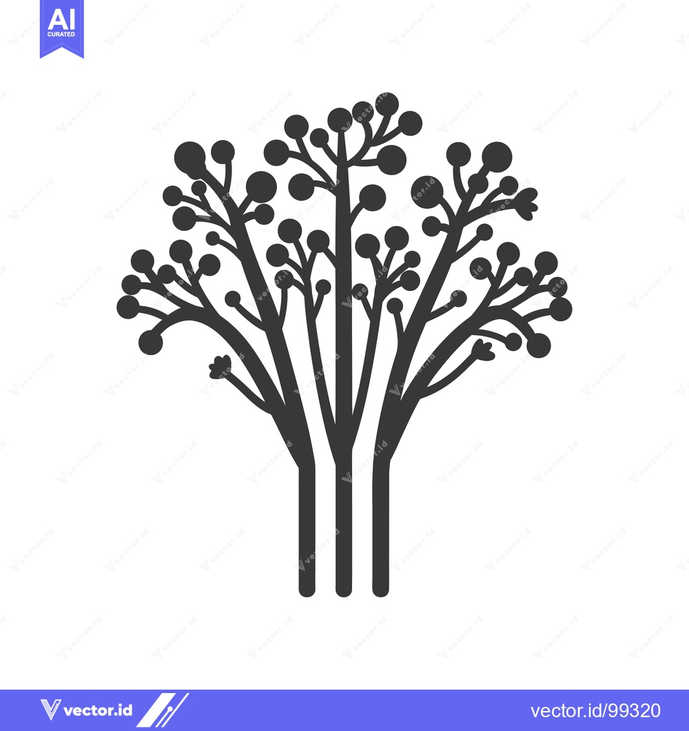 Premium Vector of Silhouette of a tree with rounded leaves