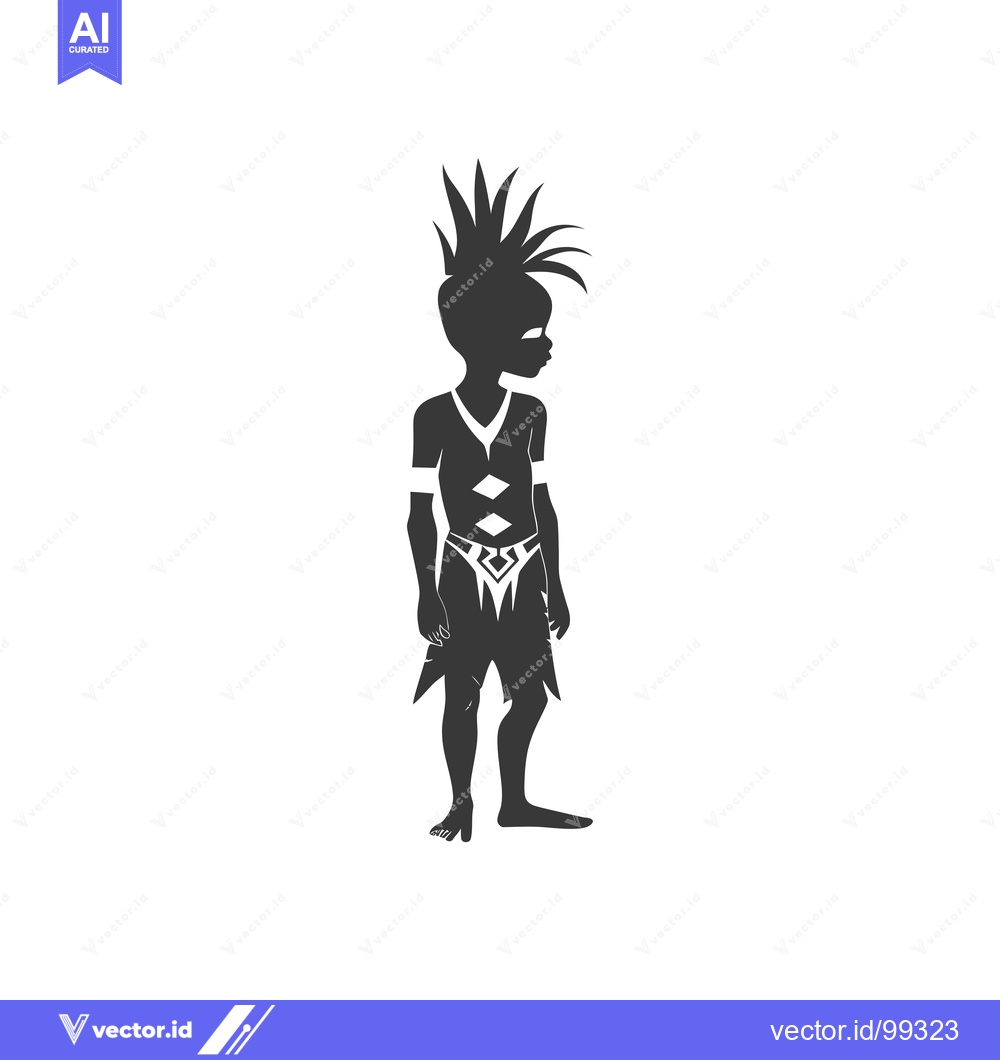 Premium Vector dari Silhouette of a tribal person with a unique hairstyle