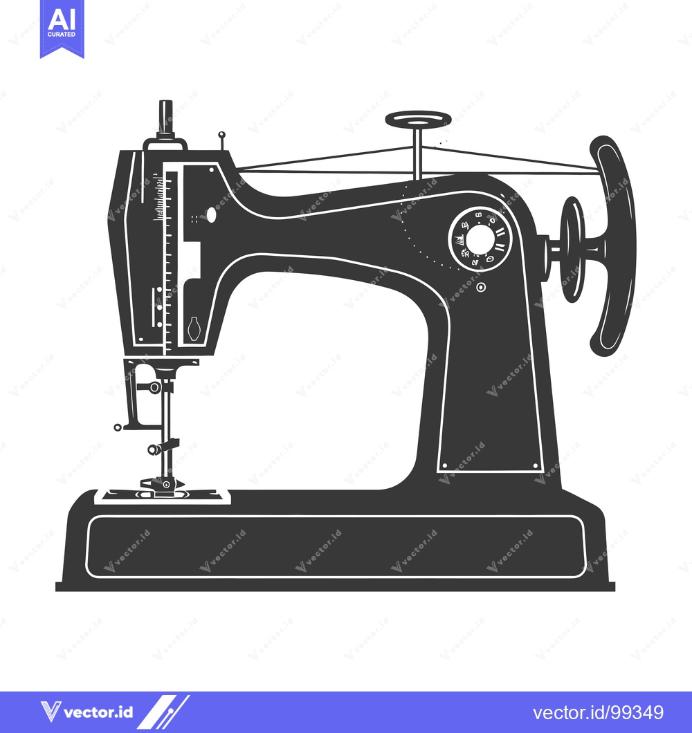 Premium Vector dari Silhouette of a Vintage Sewing Machine